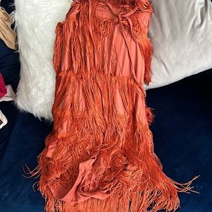 Orange tassel dress from boutique
